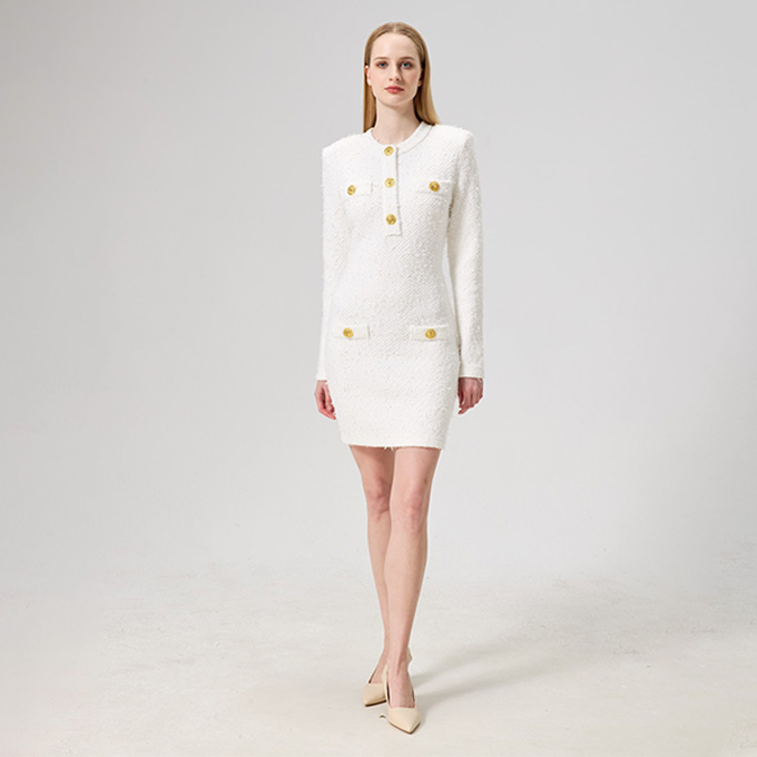 balmain tweed mini dress